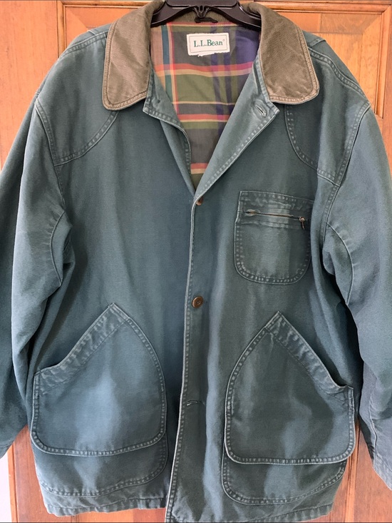 L.L. Bean Other - L.L. Bean Teal Green Canvas Field Jacket with Corduroy Collar